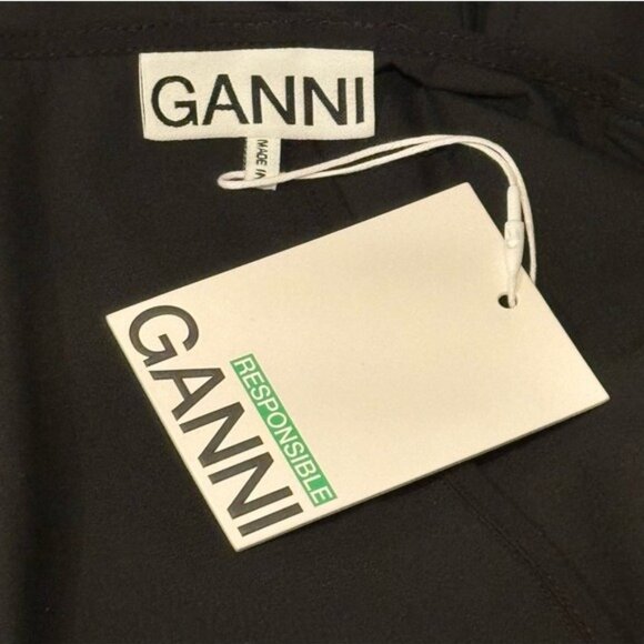 GANNI NWT Drapey Melange Midi Dress Black – Size 34 / US 2 XS - Picture 10 of 11